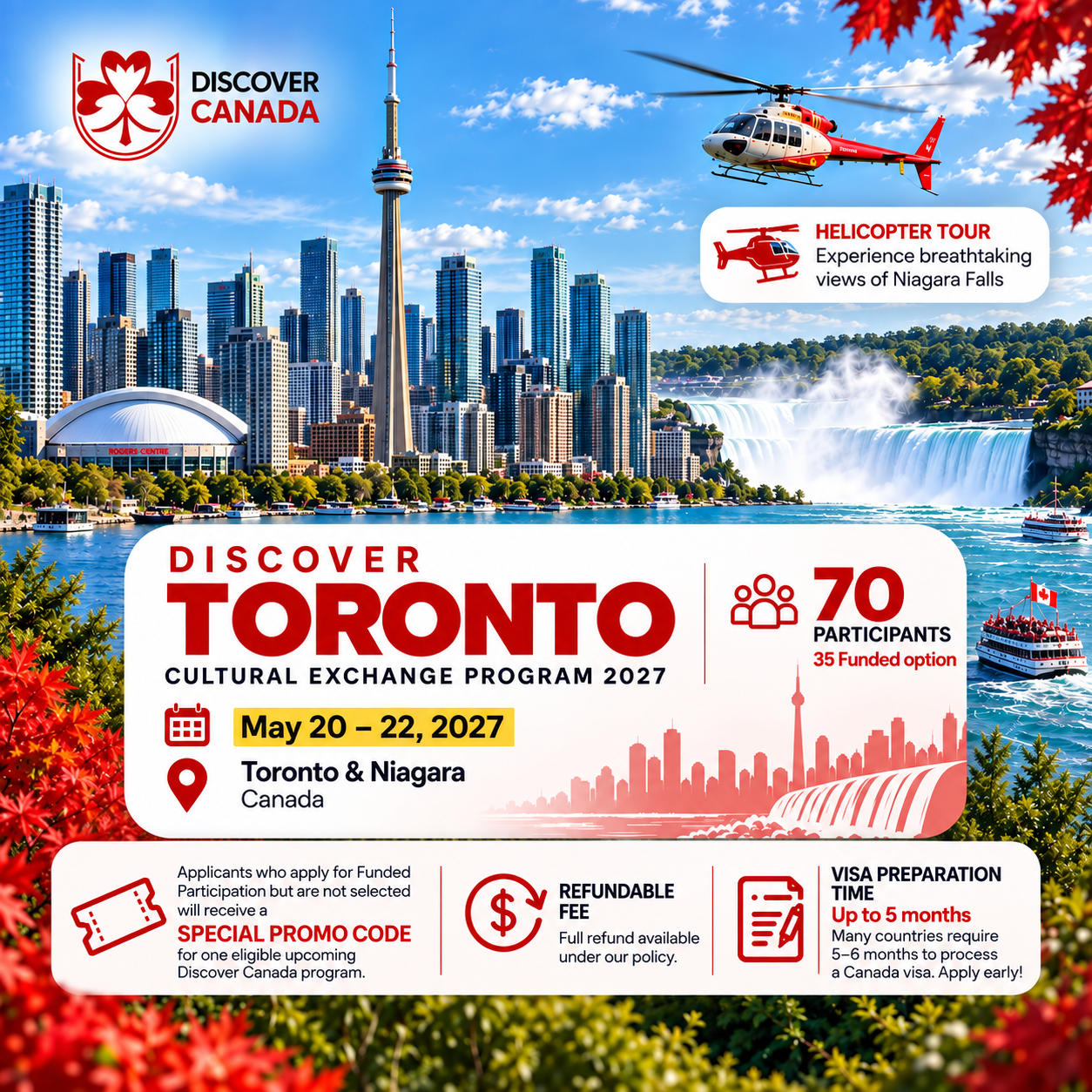 Discover Toronto Cultural Exchange Program 2027 poster